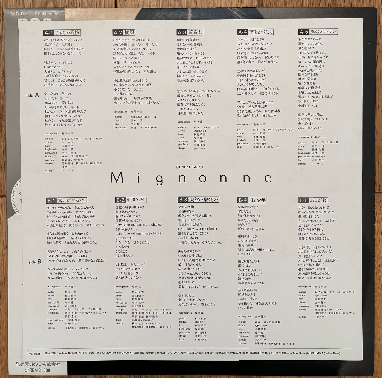 Taeko Ohnuki “Mignonne” (1978) First Press
