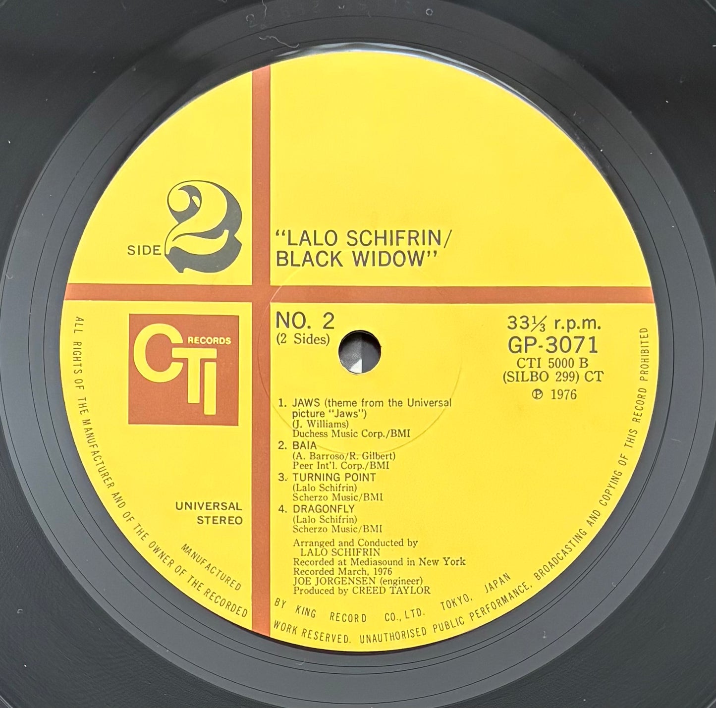 Lalo Schifrin "Black Widow" (1976) Japanese Press