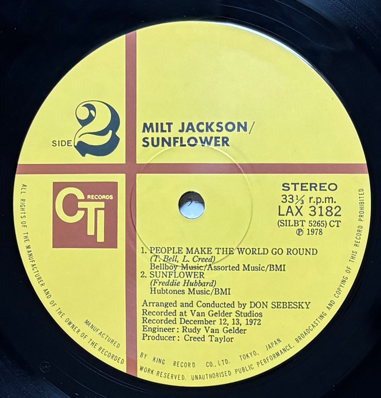 Milt Jackson “Sunflower” (1978) Limited edition Japanese reissue