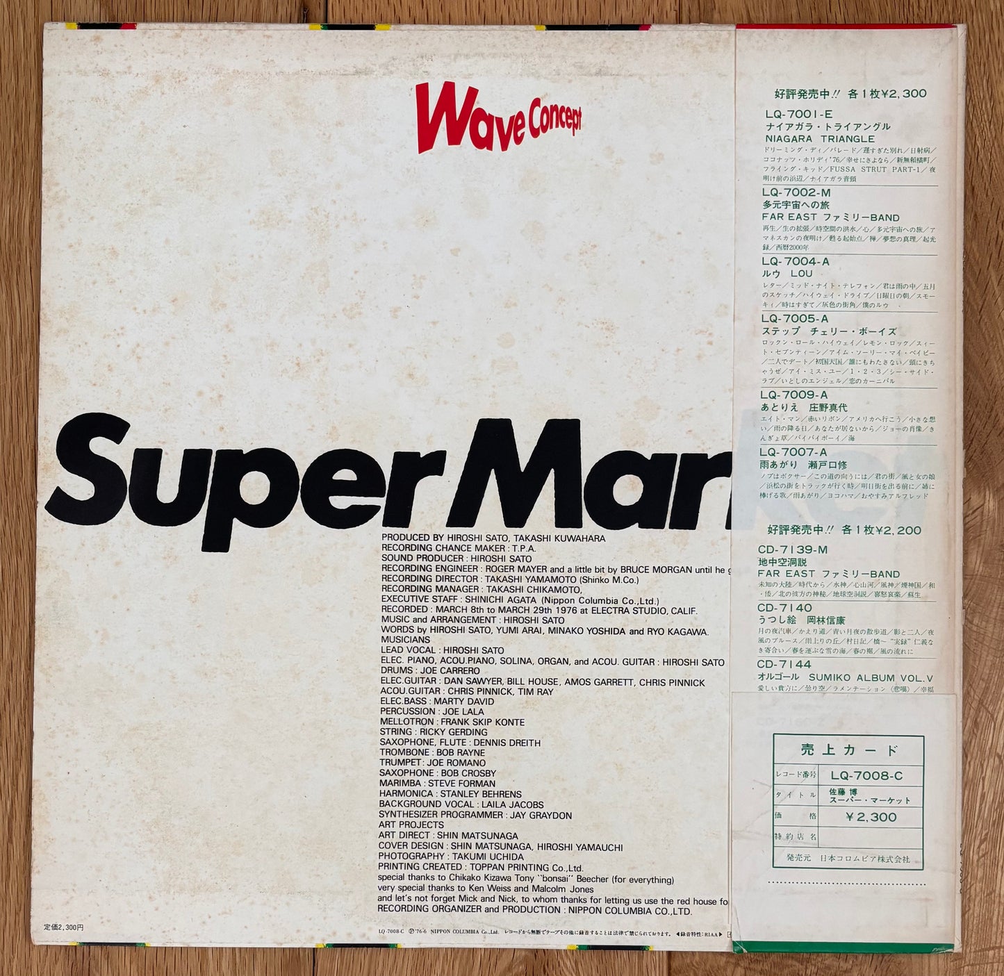 Hiroshi Sato “Super Market” (1976) First Press / Promo