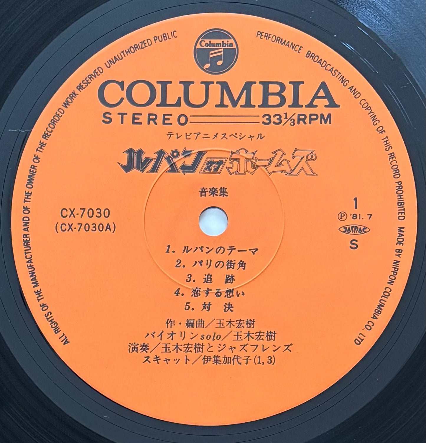 Hiroki Tamaki & Jazz Friends “Lupin Tai Holmes: Music Collection” (1981)