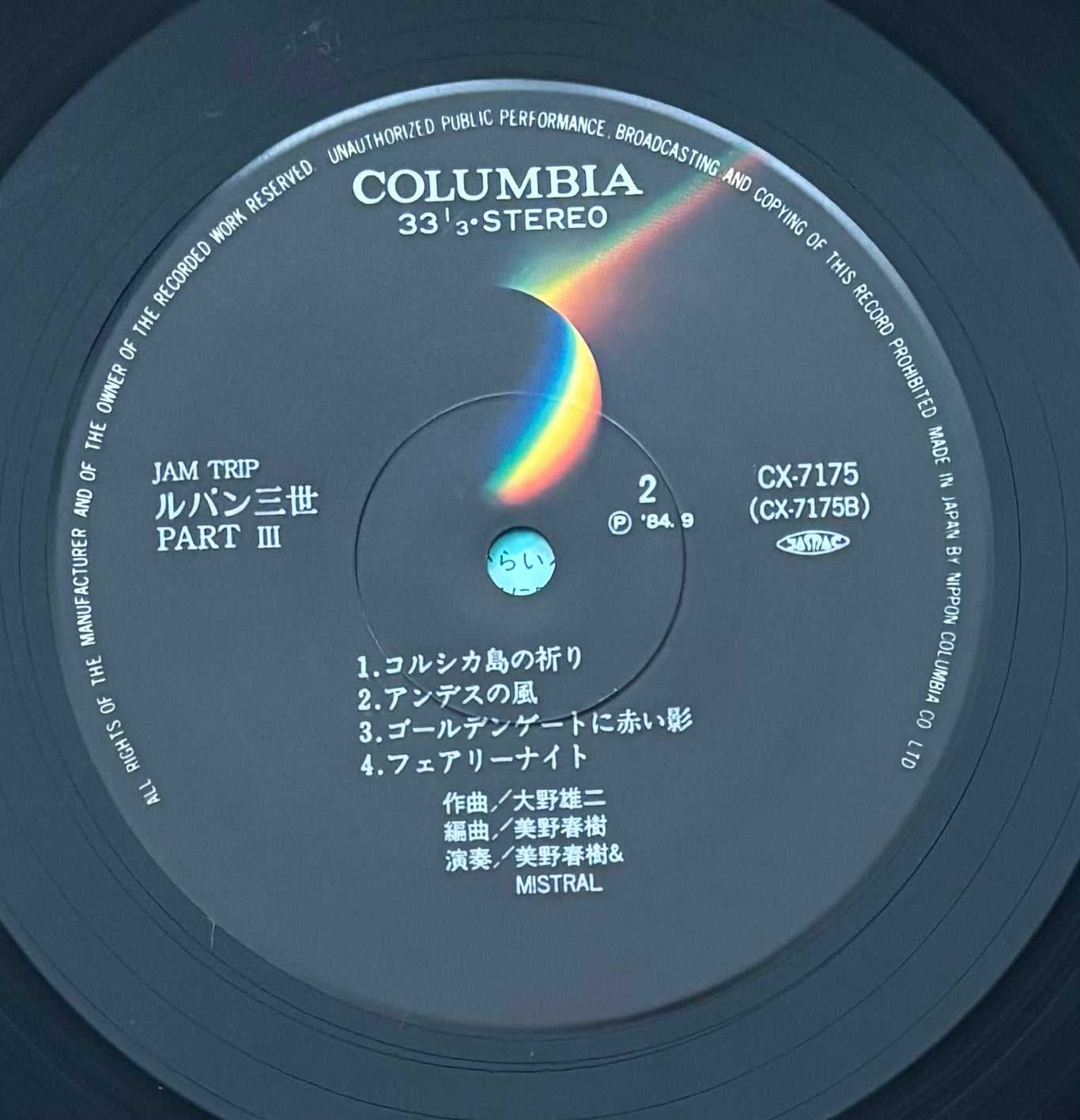 Haruki Mino & Mistral (arranged by Yuji Ohno) “Lupin The 3rd Part III” (1984)