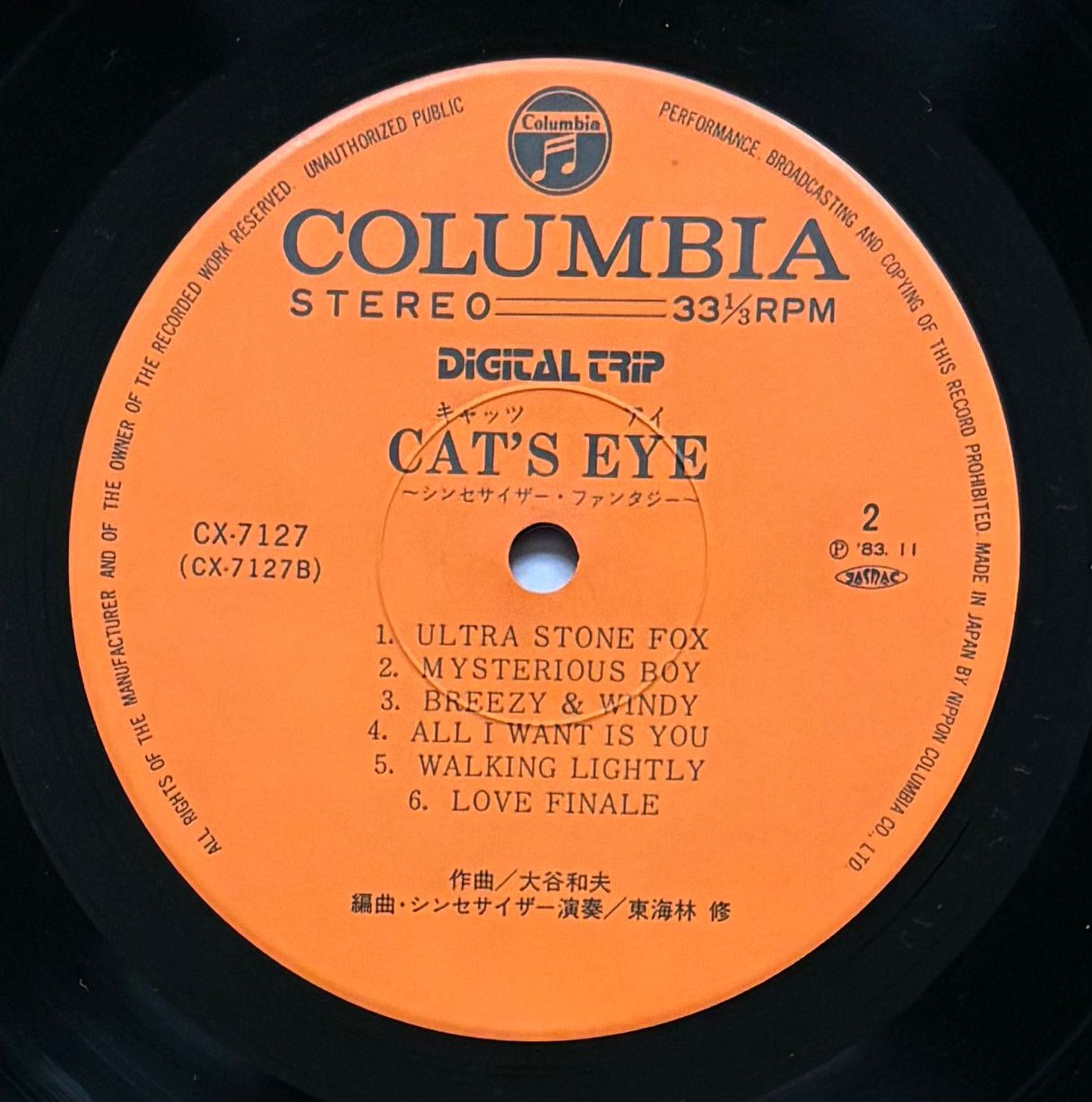 Osamu Shoji “Cat’s Eye - Synthesizer Fantasy” (1983)