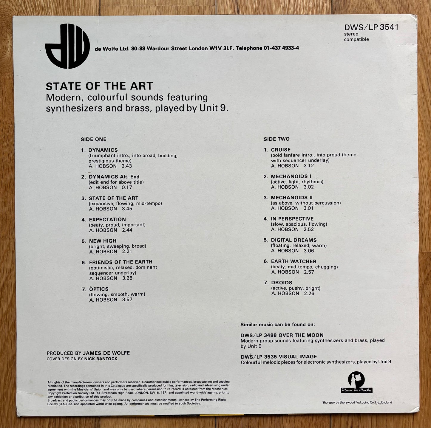 Music De Wolfe “Unit 9 - State Of The Art” (1984)