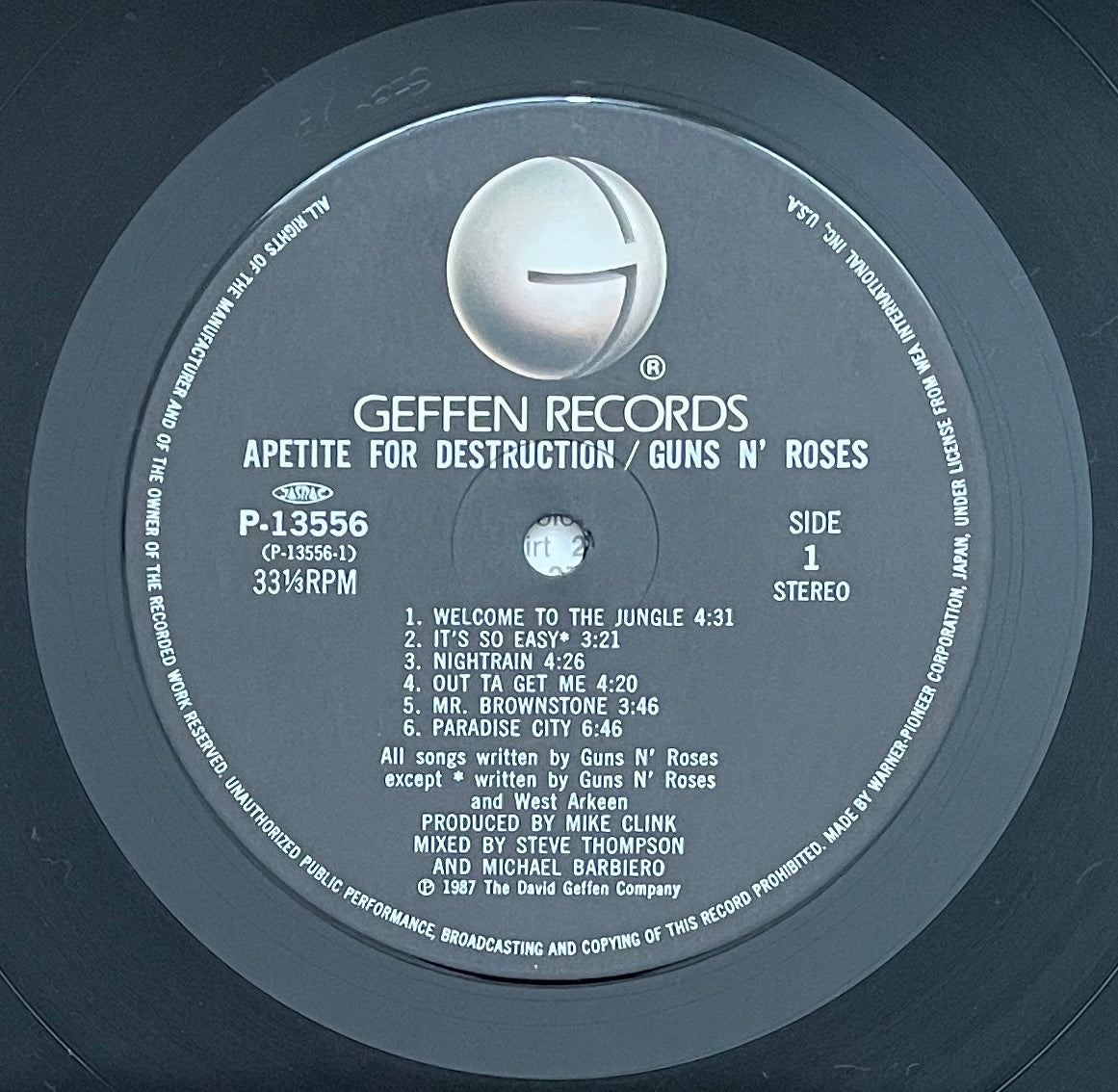 Guns N' Roses "Appetite For Destruction" (1987) - Japanese Press