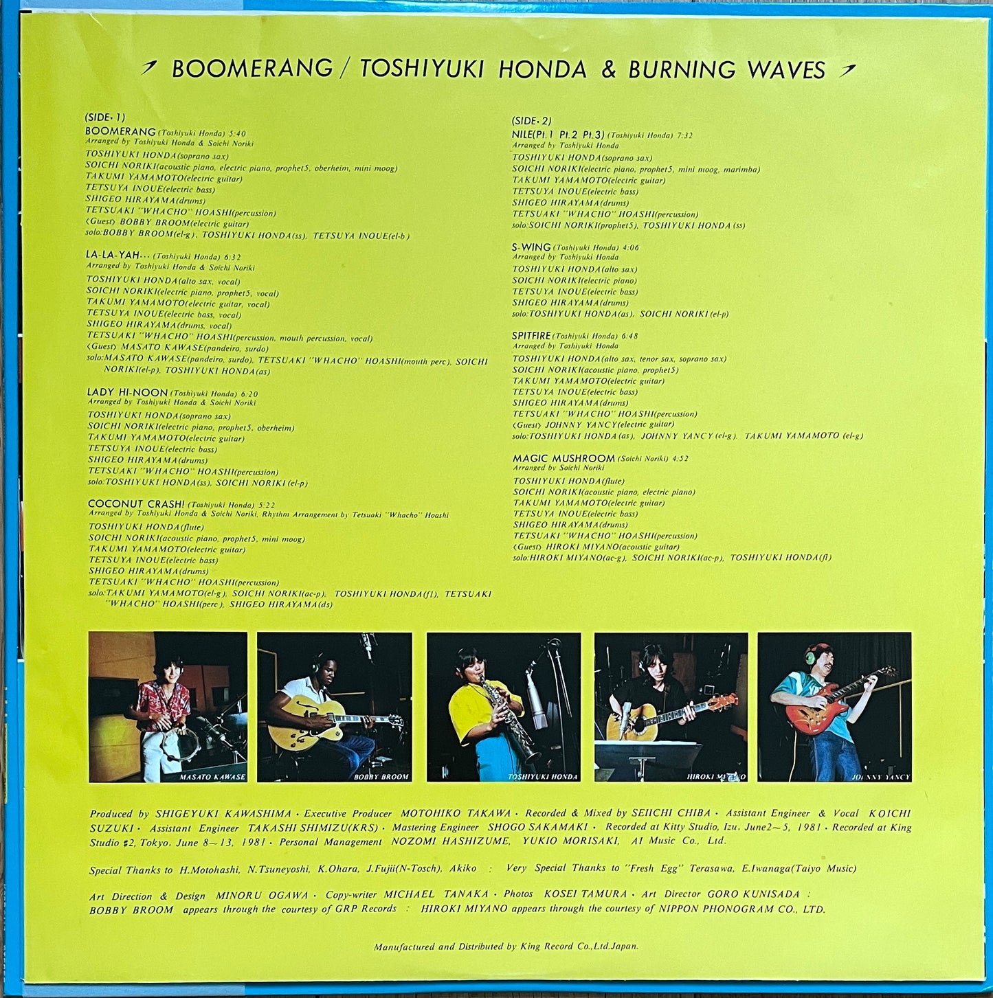 Toshiyuki Honda & Burning Waves “Boomerang” (1981)
