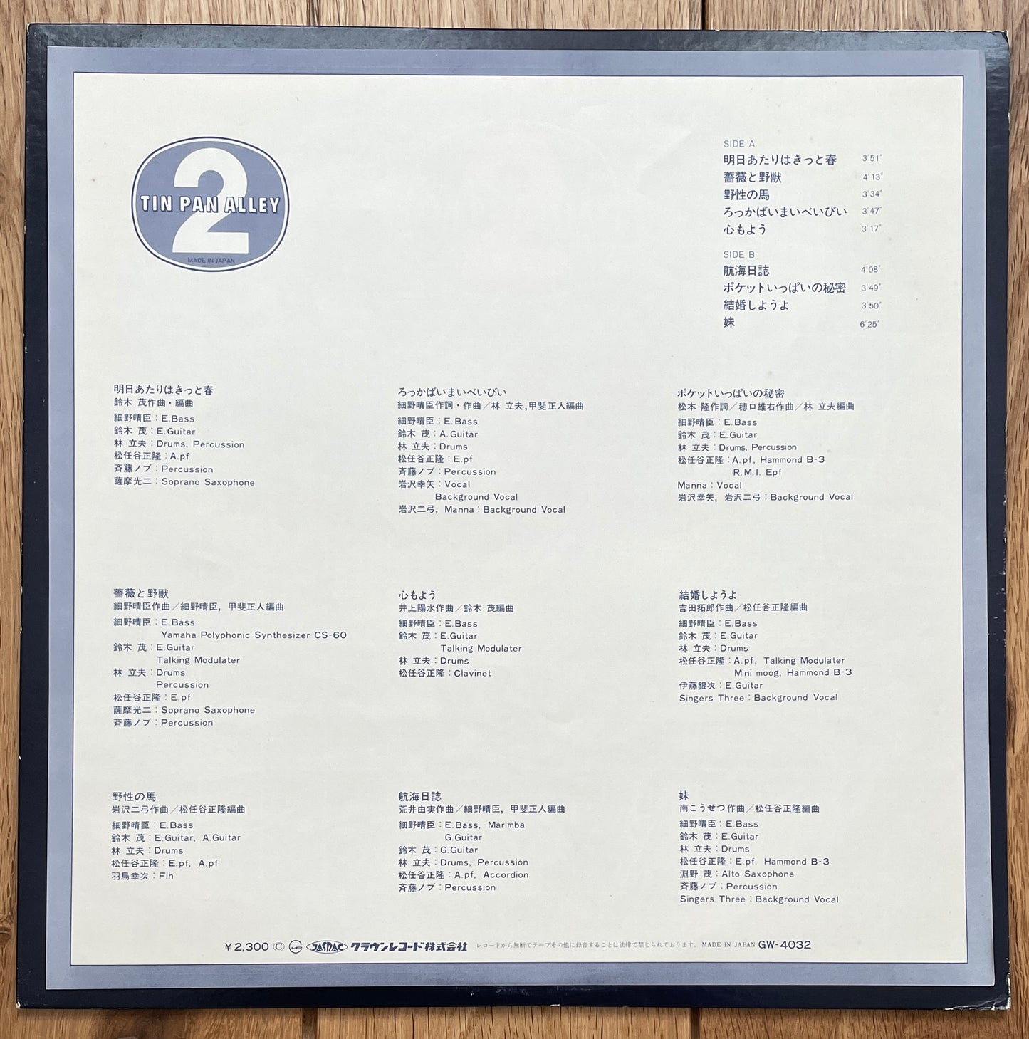 Tin Pan Alley “Tin Pan Alley 2” (1977)
