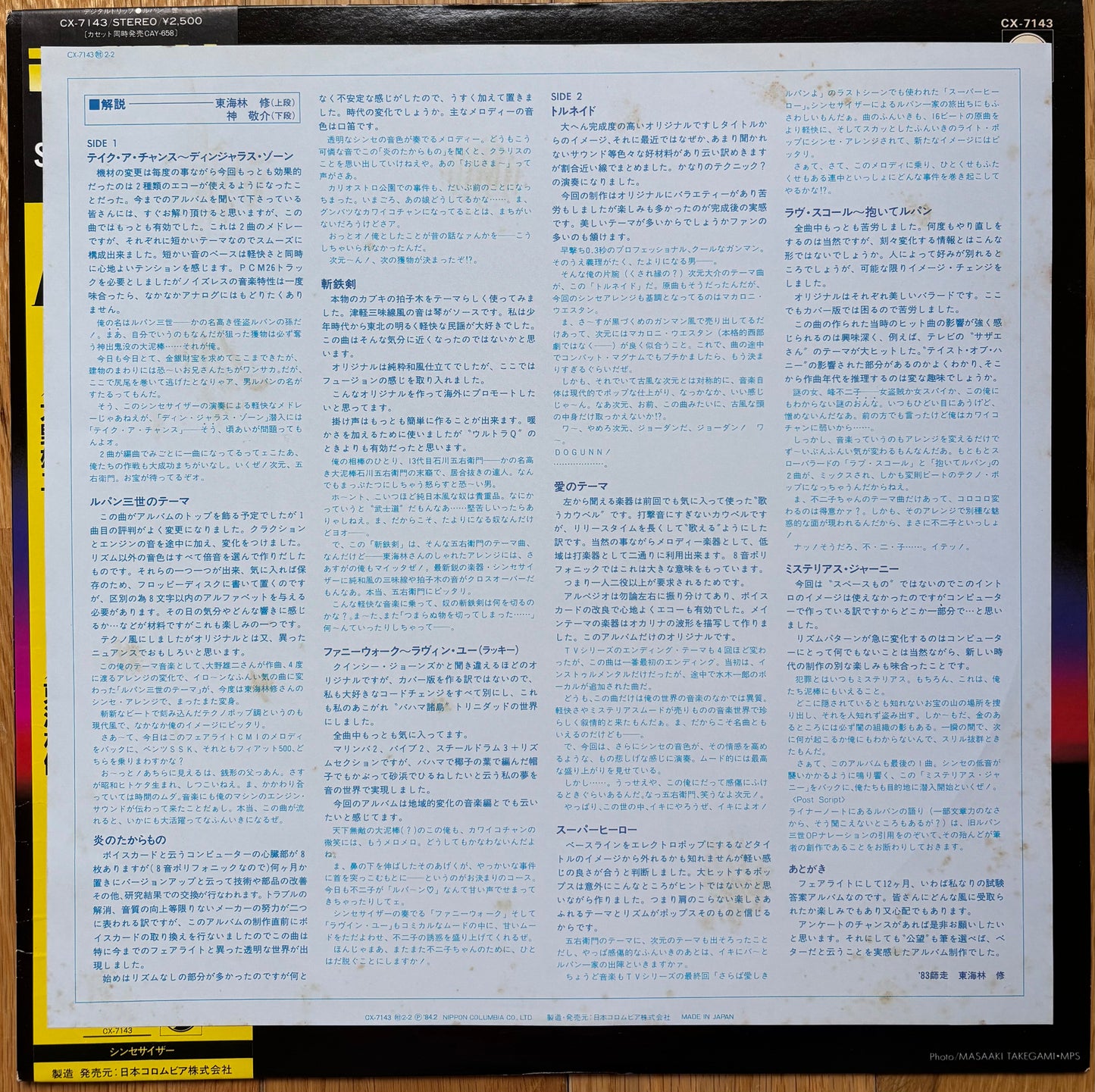 Yuji Ohno & Osamu Shoji “Lupin The 3rd - Synthesizer Fantasy (1984)