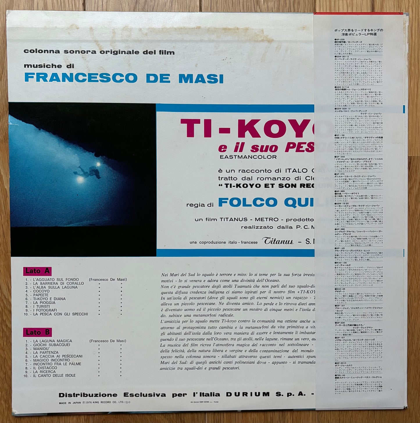 Francesco De Masi “Ti-Koyo E Il Suo Pescecane” (1978) Japanese Reissue