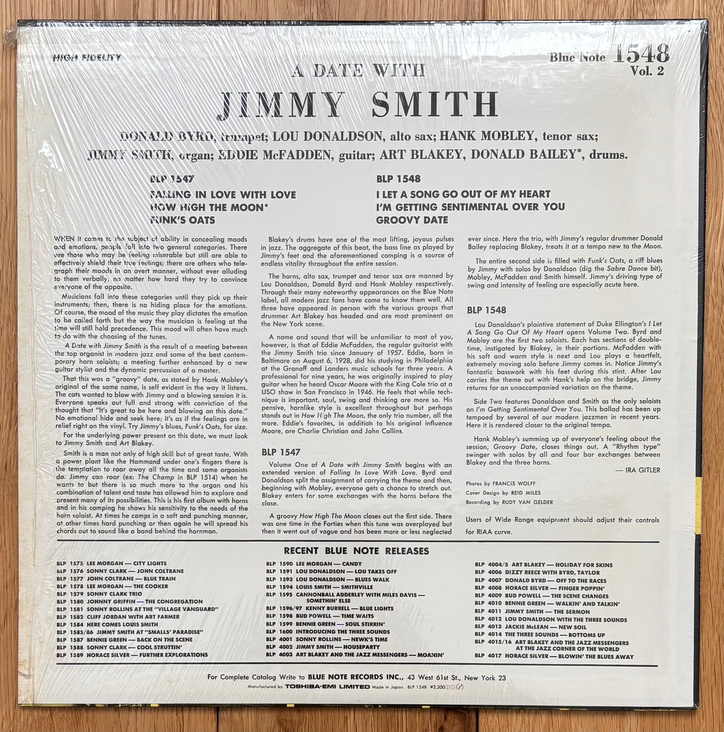 Jimmy Smith "A Date With Jimmy Smith Volume Two" (1984) Japanese Reissue