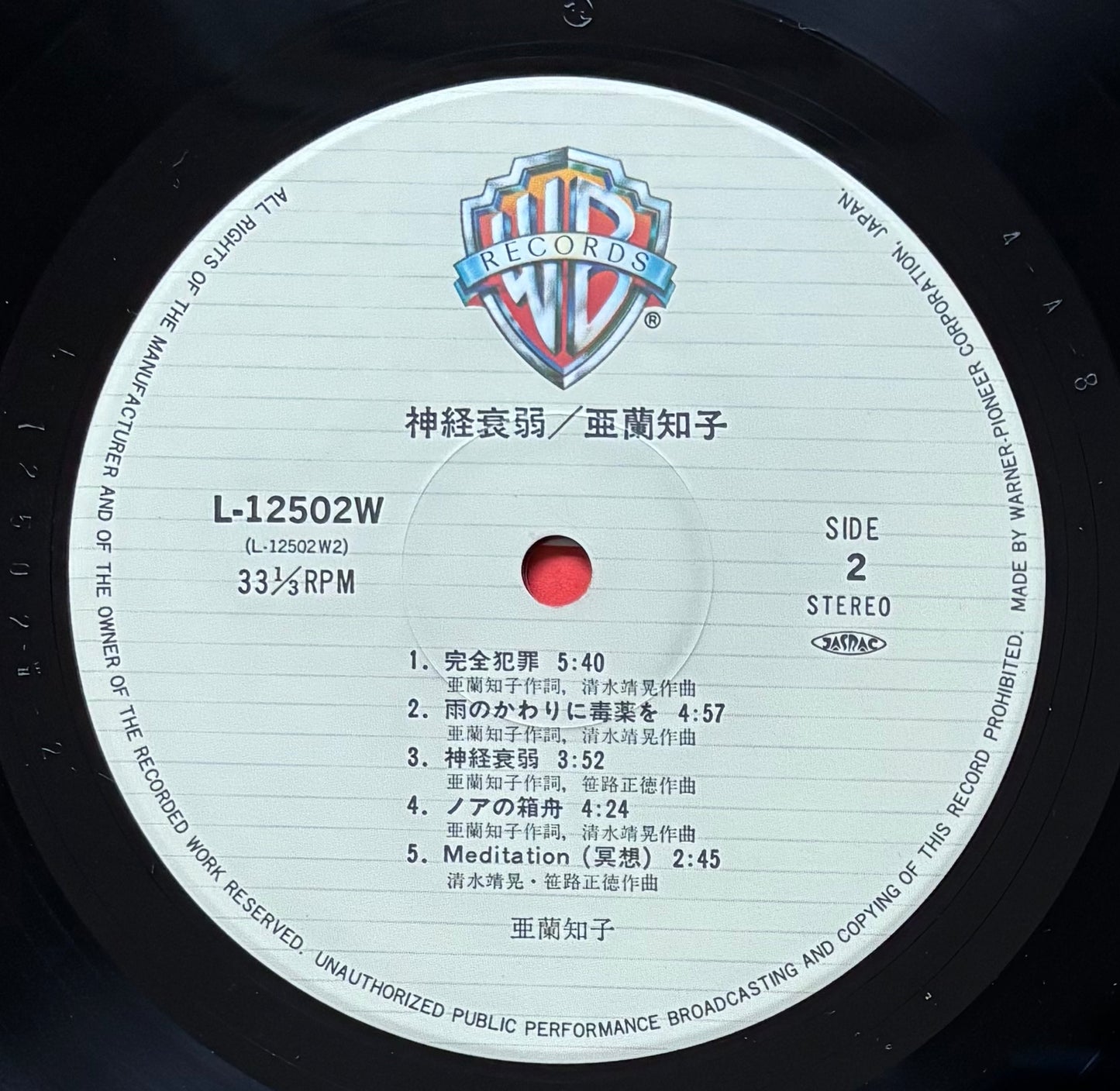 Tomoko Aran “Shnkei Suijaku” (1981)