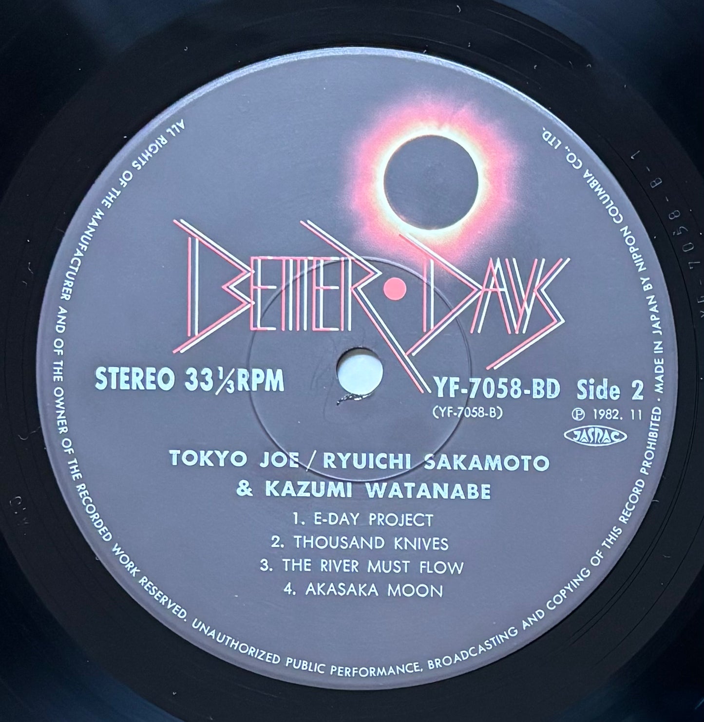 Ryuichi Sakamoto & Kazumi Watanabe “Tokyo Joe” (1982) First Press