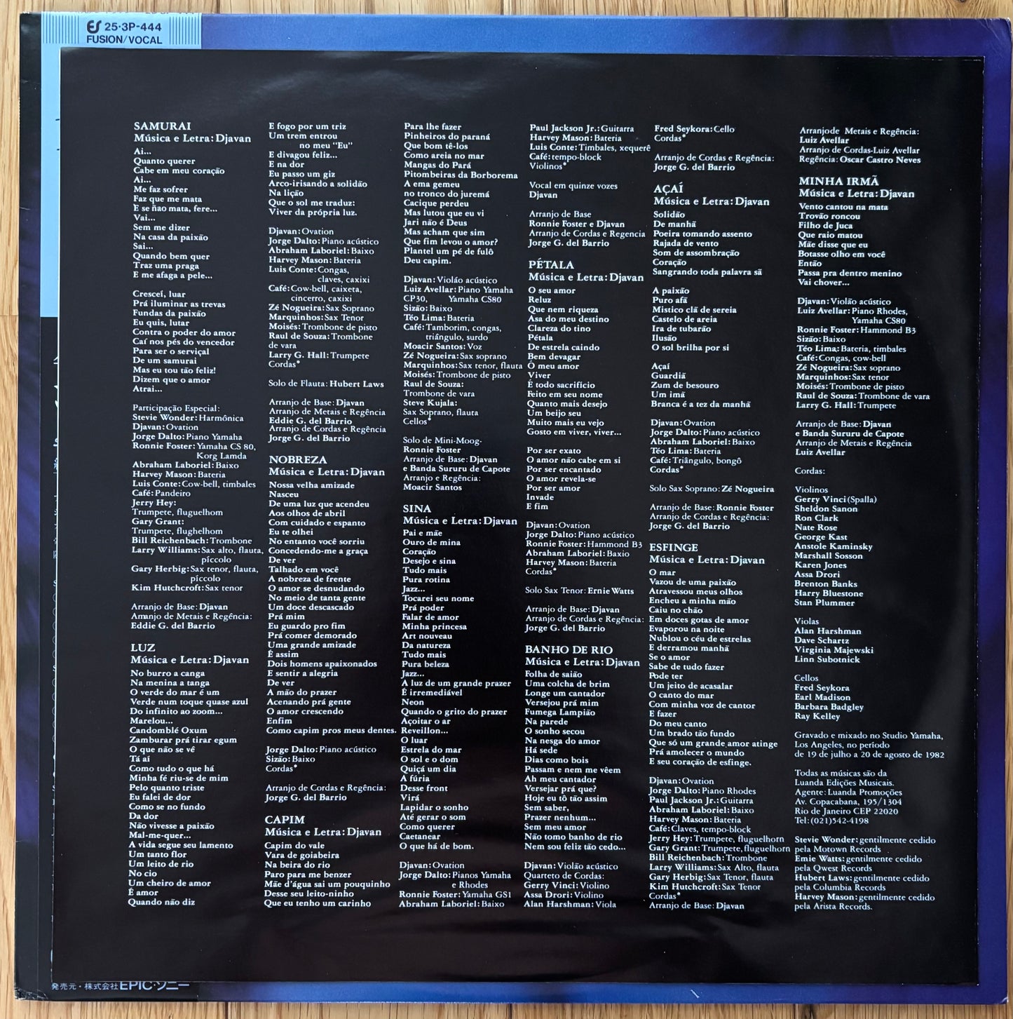 Djavan “Luz” (1982) Japanese Press / Promo