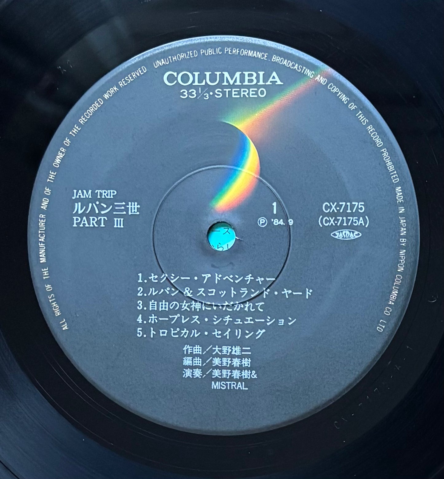 Haruki Mino & Mistral (arranged by Yuji Ohno) “Lupin The 3rd Part III” (1984)