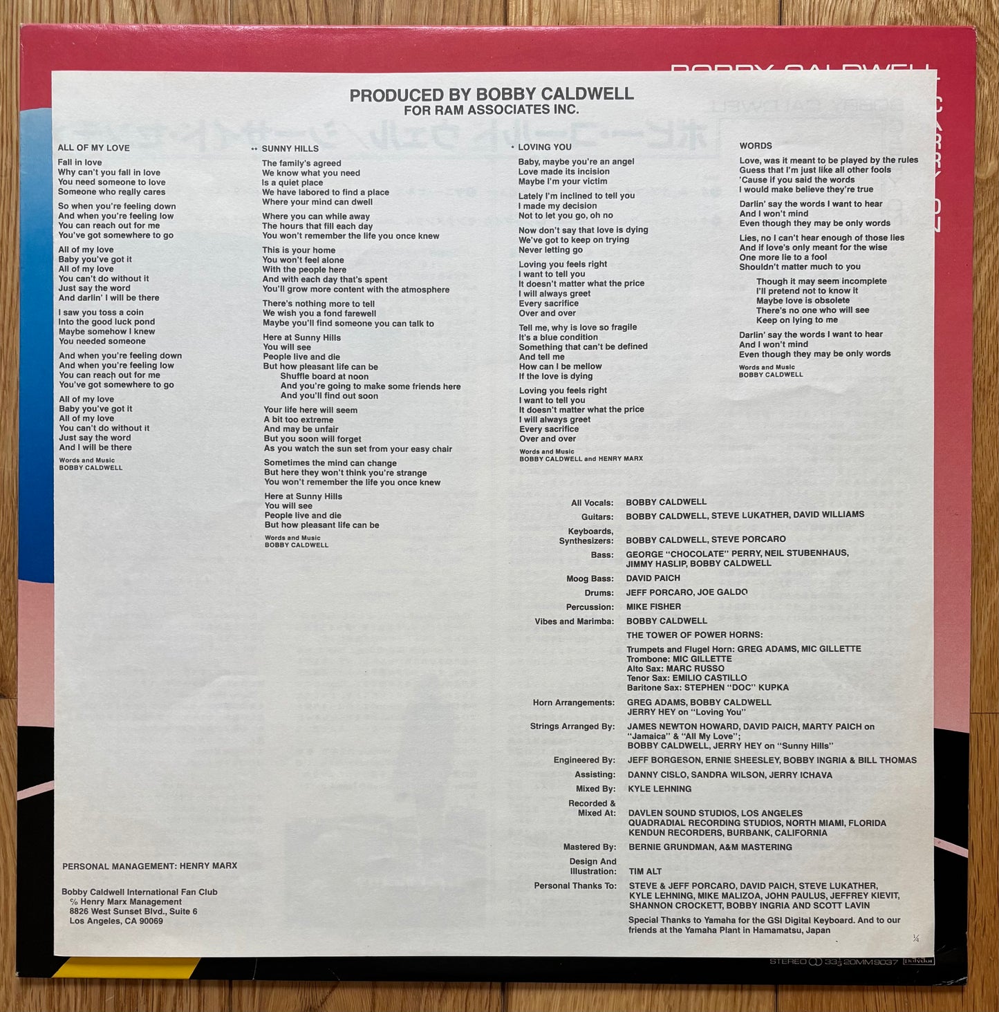 Bobby Caldwell “Carry On” (1982) Japanese Press