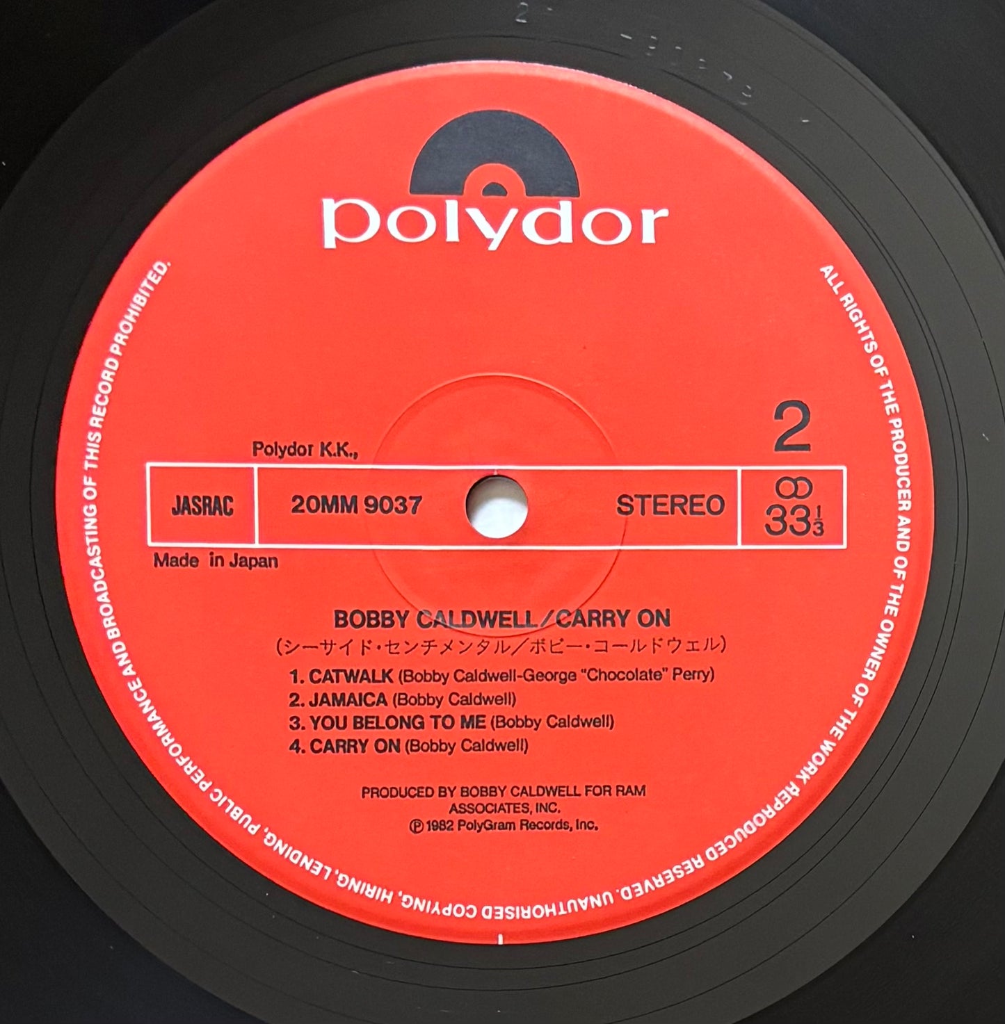 Bobby Caldwell “Carry On” (1982) Japanese Press
