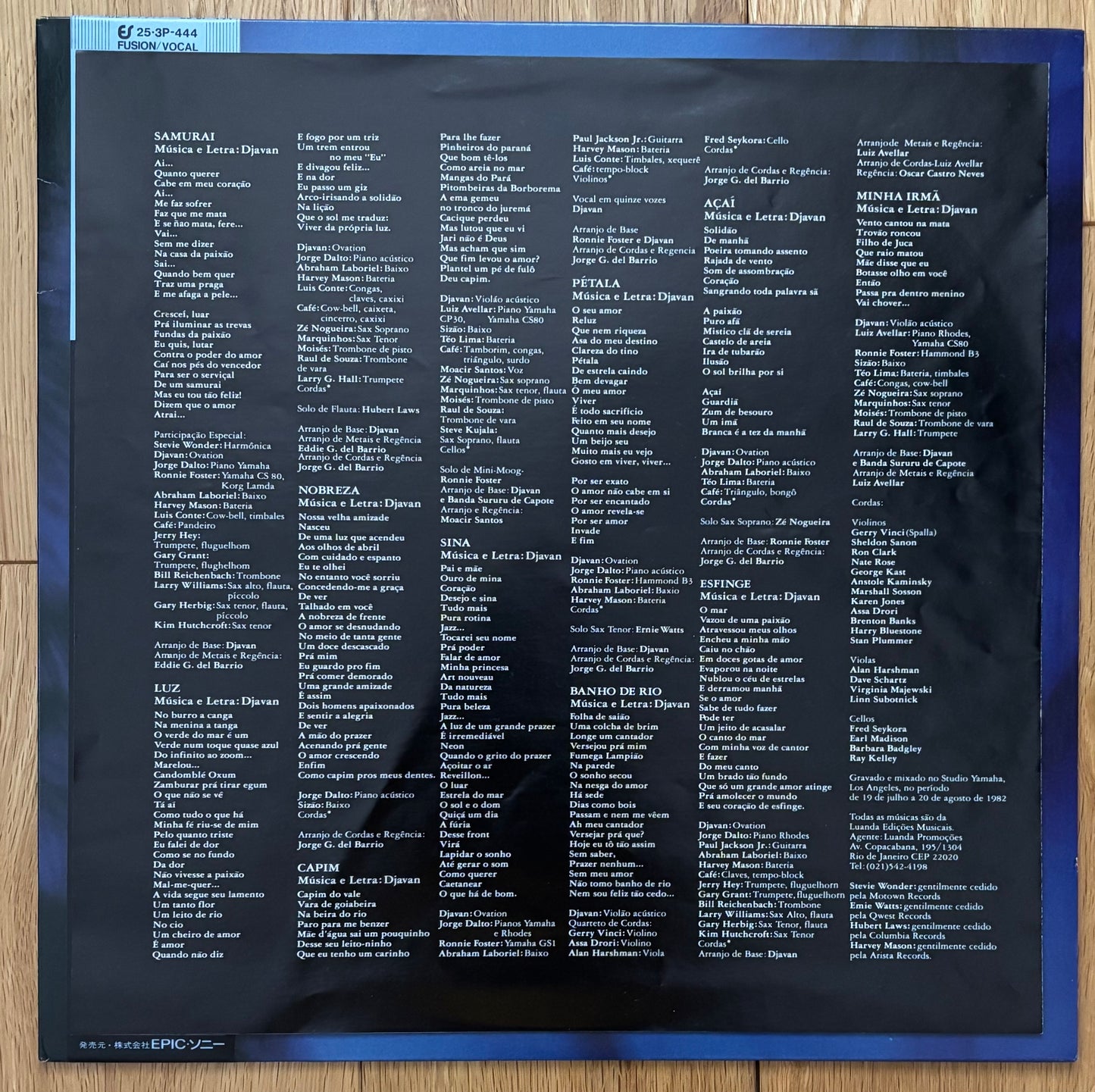 Djavan “Luz” (1982) Japanese Press