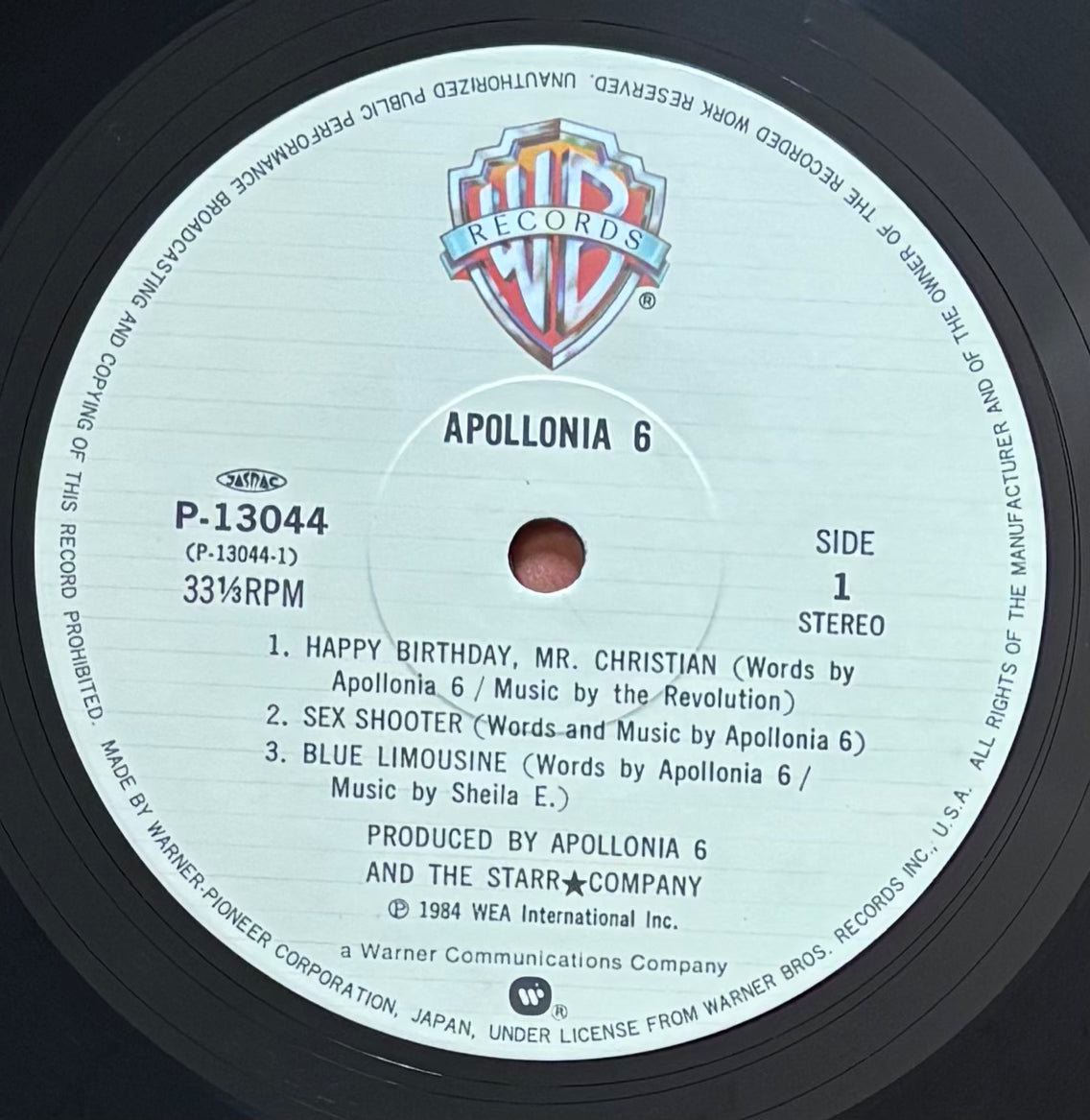 Apollonia 6 “Self Titled” (1984) Japanese Press