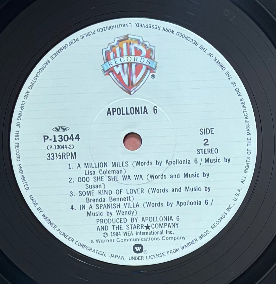 Apollonia 6 “Self Titled” (1984) Japanese Press