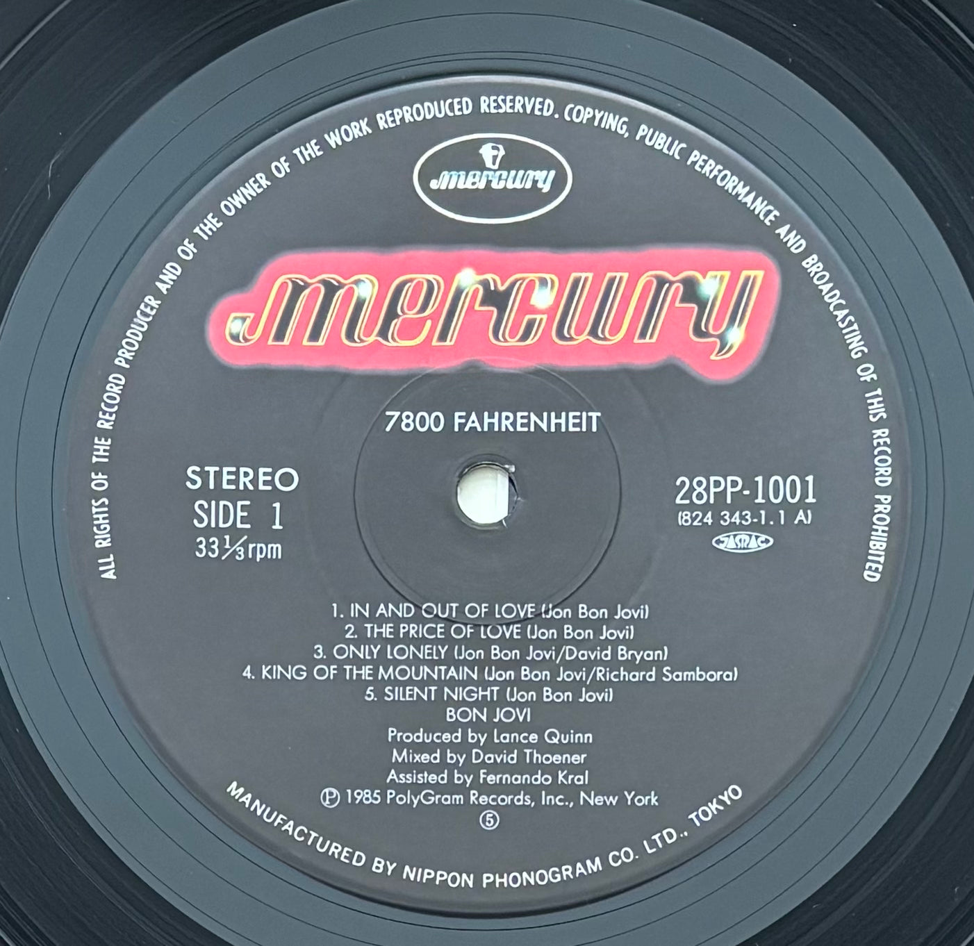 Bon Jovi "7800° Fahrenheit" (1985) Japanese Press