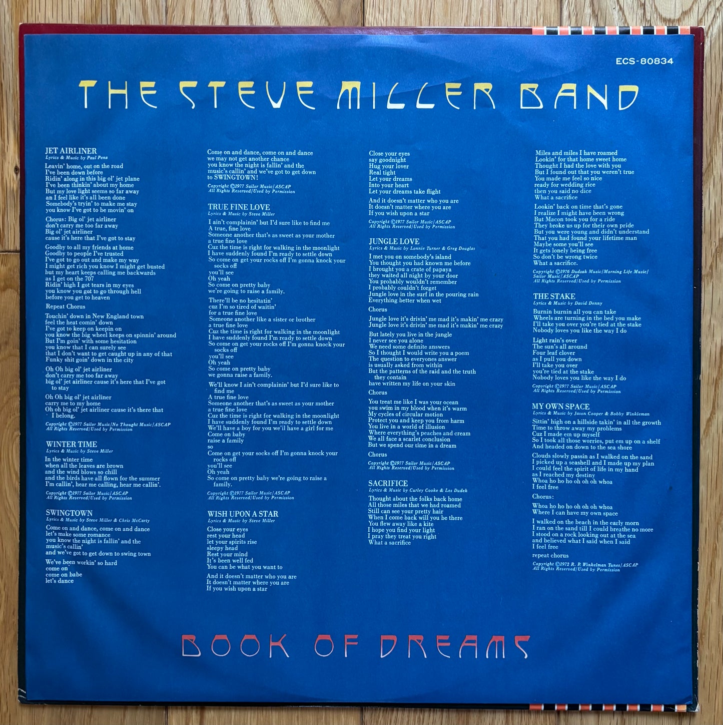 The Steve Miller Band “Book Of Dreams”  (1977) Japanese Press