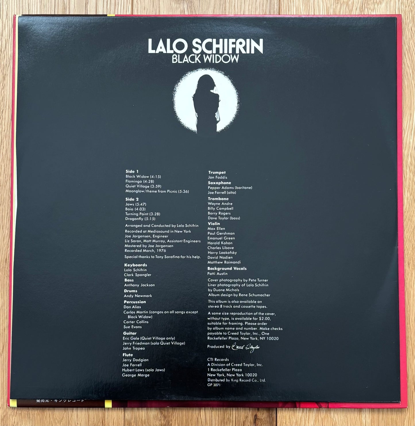 Lalo Schifrin "Black Widow" (1976) Japanese Press