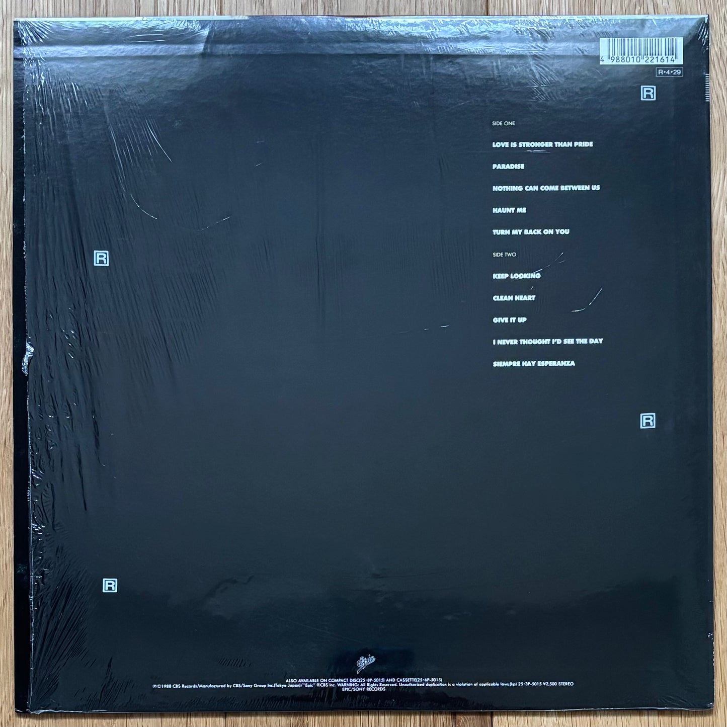 Sade "Stronger Than Pride" (1988) Japanese Press / Shrink & Hype Sticker Version