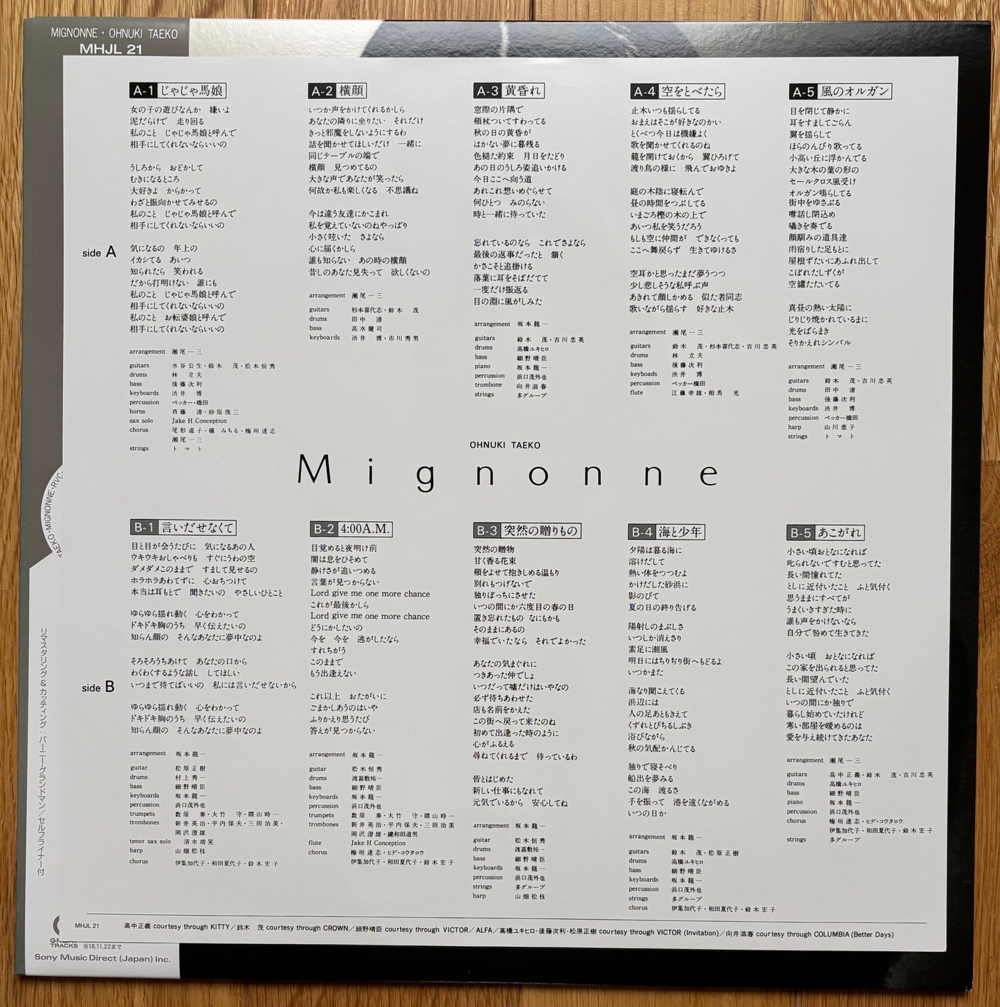 Taeko Ohnuki “Mignonne” (2018) Limited Edition Reissue