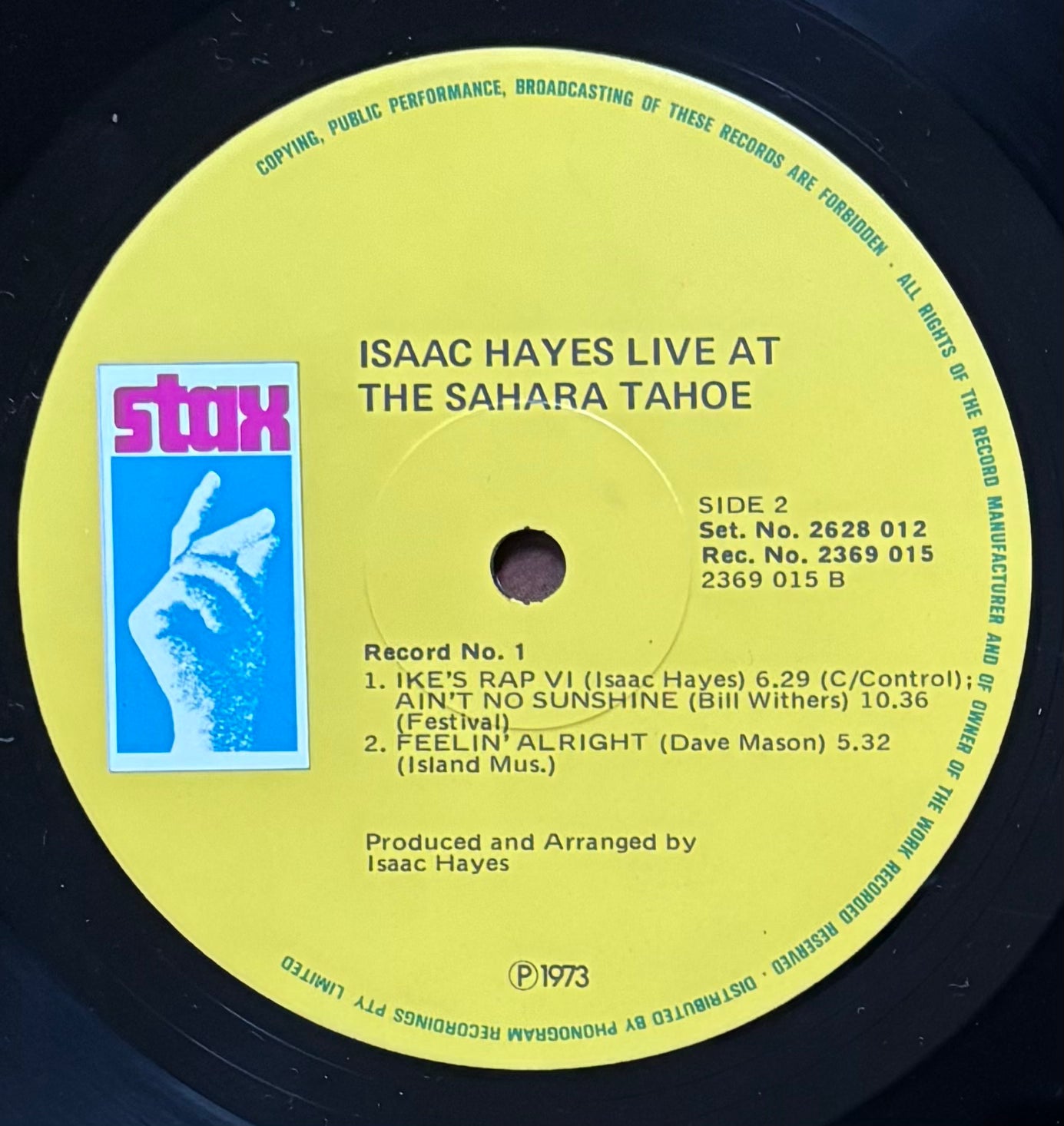 Isaac Hayes “Live At The Sahara Tahoe” (1973) Australian Press