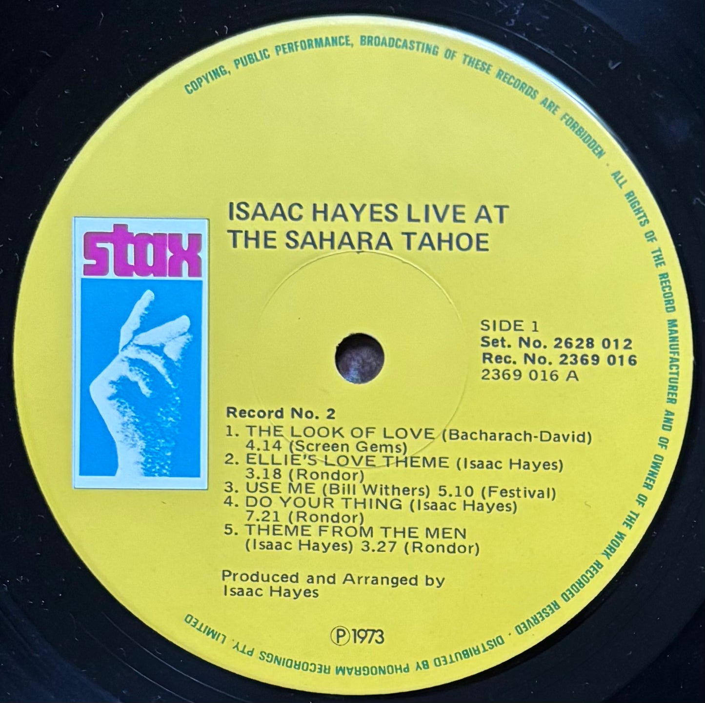 Isaac Hayes “Live At The Sahara Tahoe” (1973) Australian Press