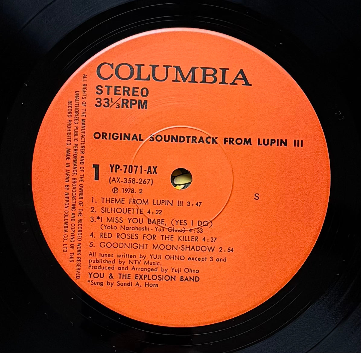 You & The Explosion Band "Original Soundtrack From Lupin III" (1978)