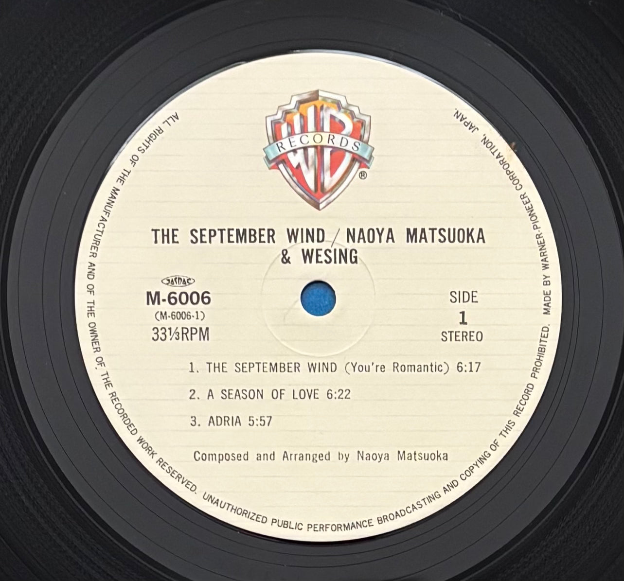 Naoya Matsuoka & Wesing “September Wind” (1982)