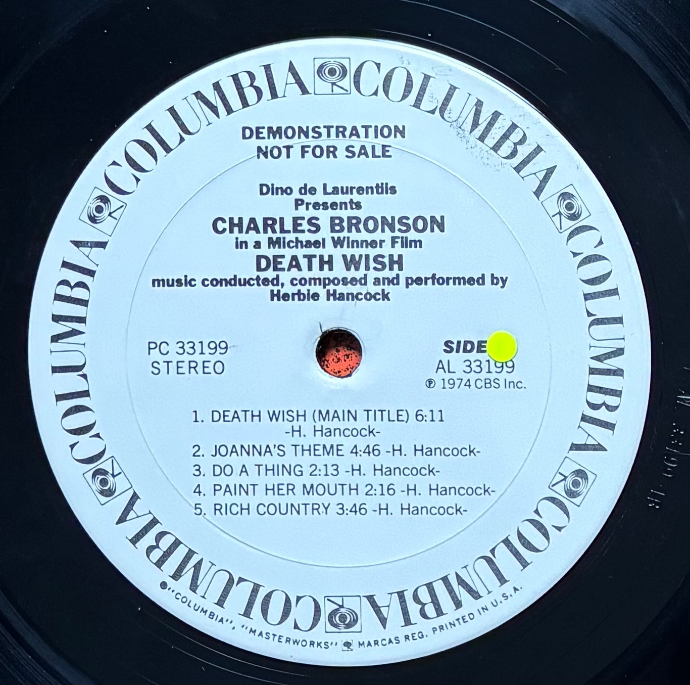 Herbie Hancock “Death Wish” OST (1974) Original US press (promo)
