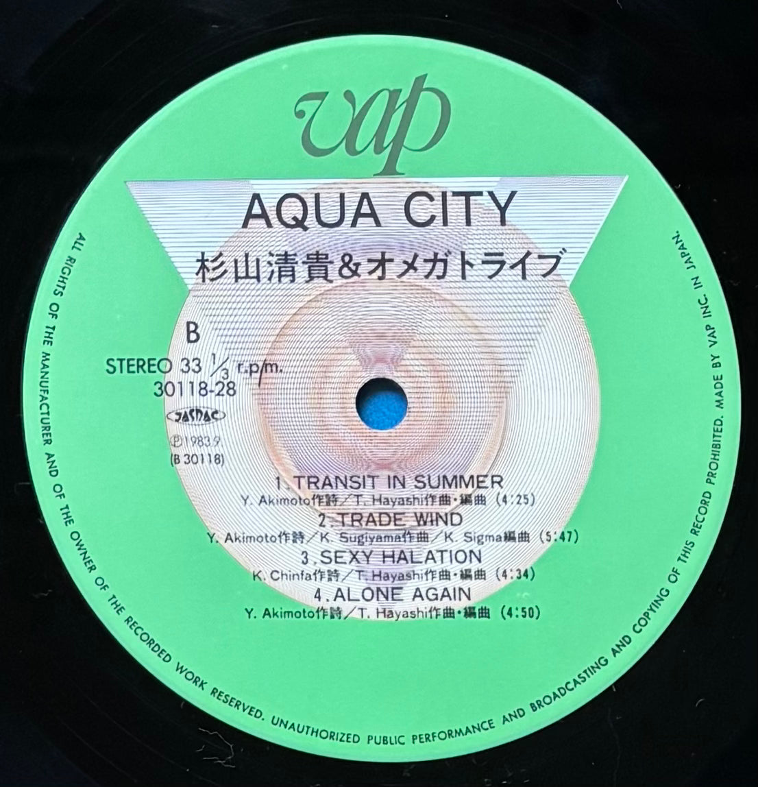 S. Kiyotaka & Omega Tribe “Aqua City” (1983)