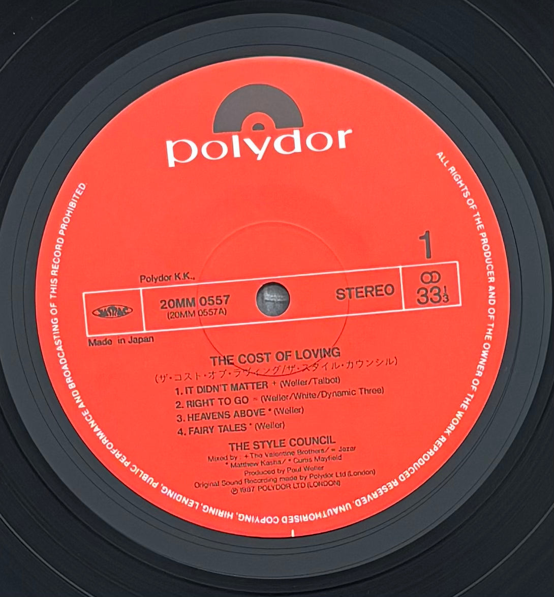 The Style Council “The Cost Of Loving” (1987) Japanese Press