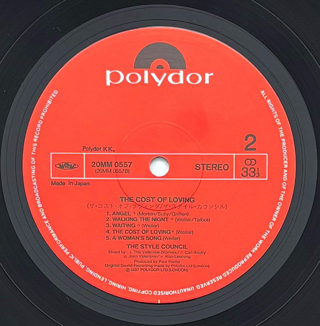 The Style Council “The Cost Of Loving” (1987) Japanese Press