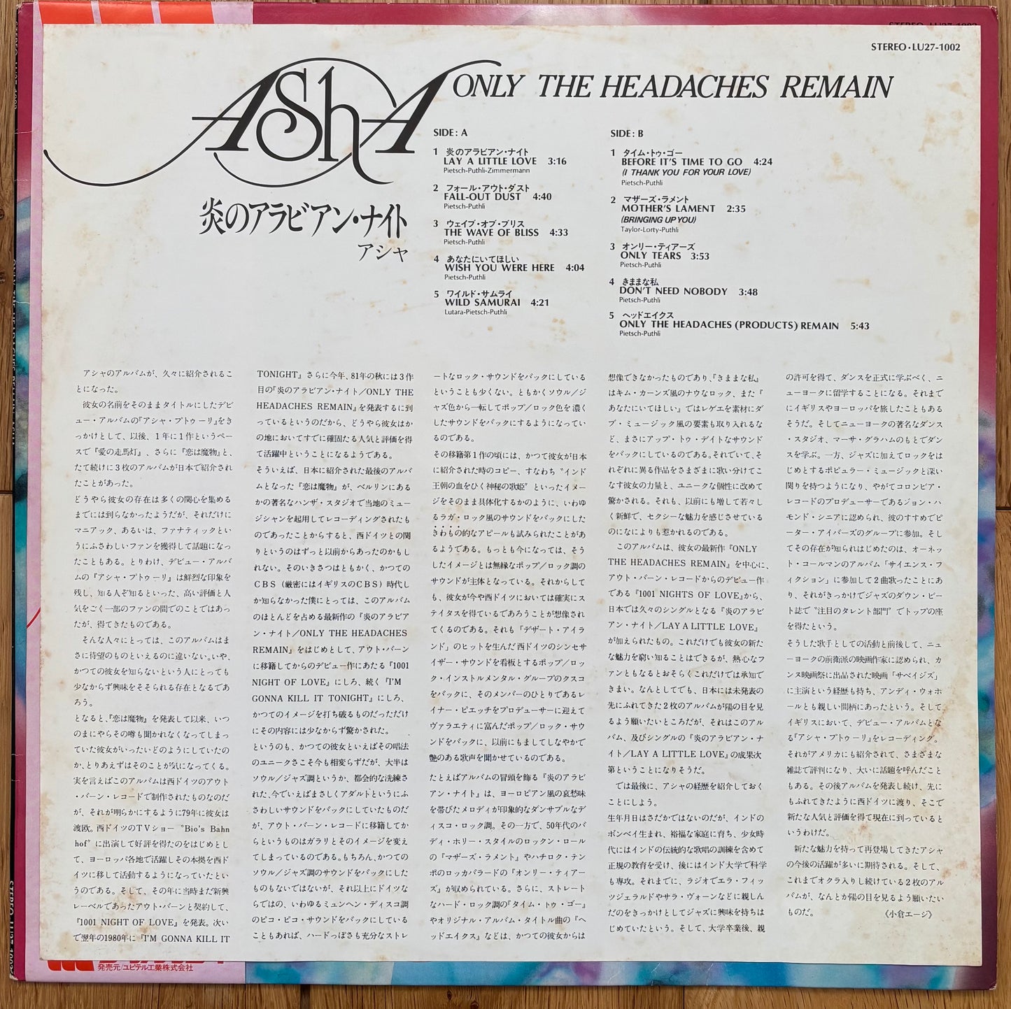 Asha "Only The Headaches Remain" (1982)