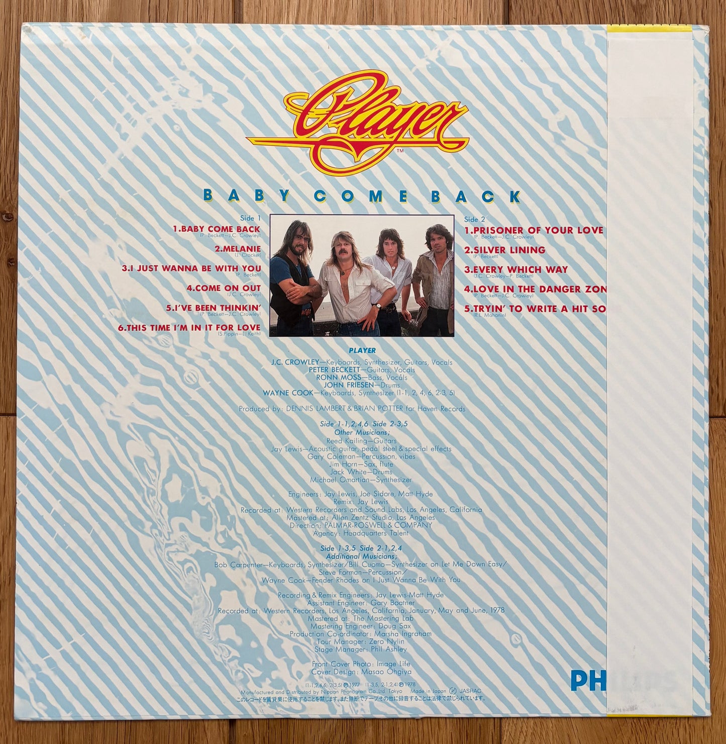 Player "Baby Come Back" (1982) Japanese Press