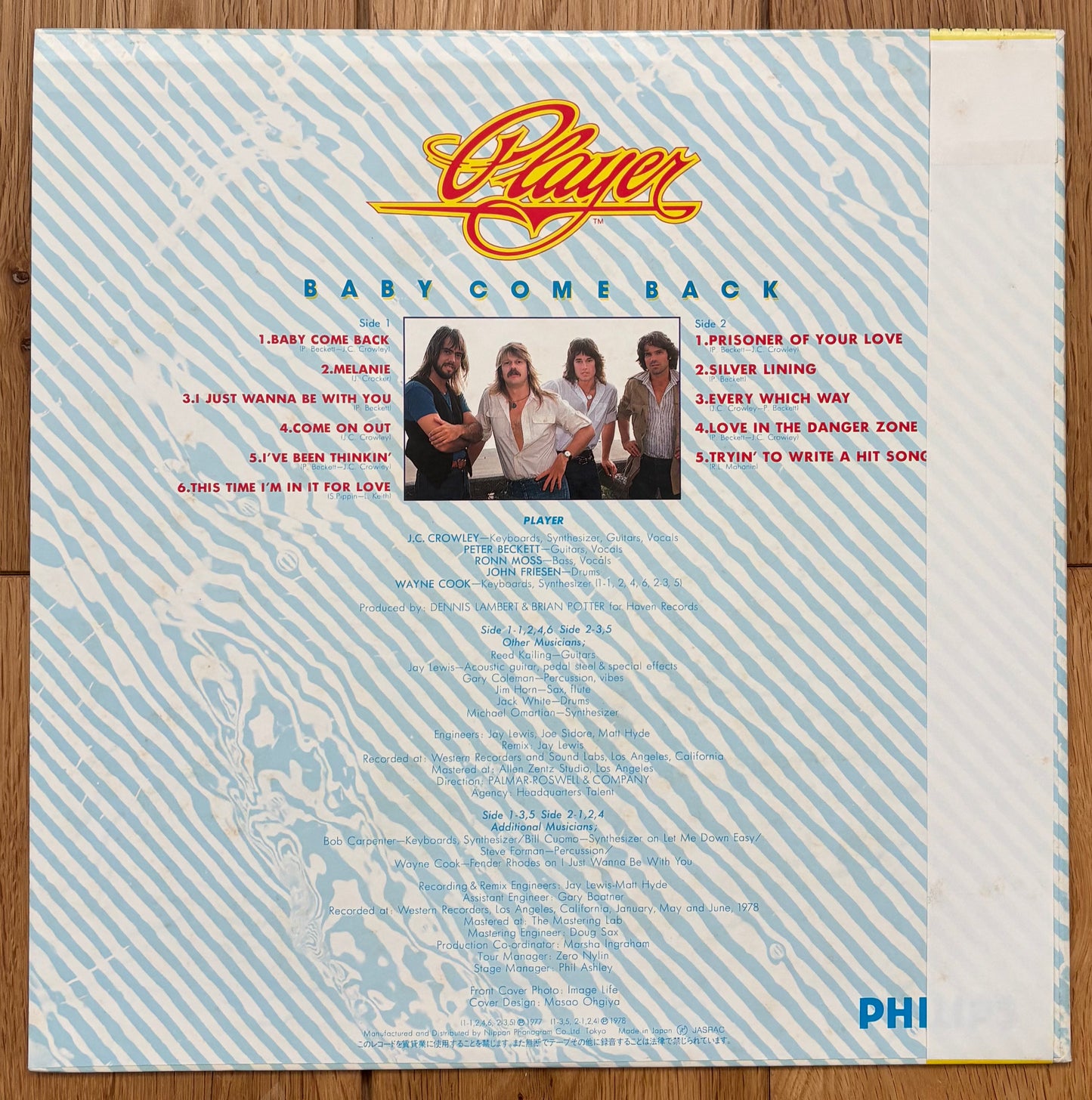 Player "Baby Come Back" (1982) Japanese Press
