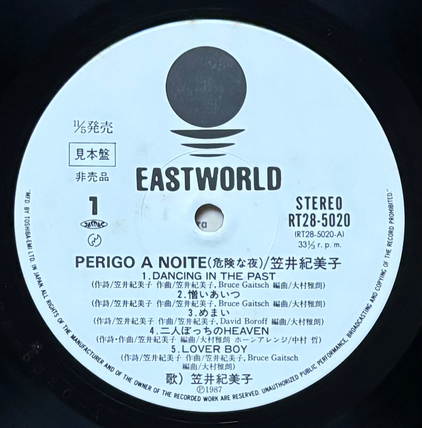 Kimiko Kasai “Perigo A Noite” (1987) - White Label Promo