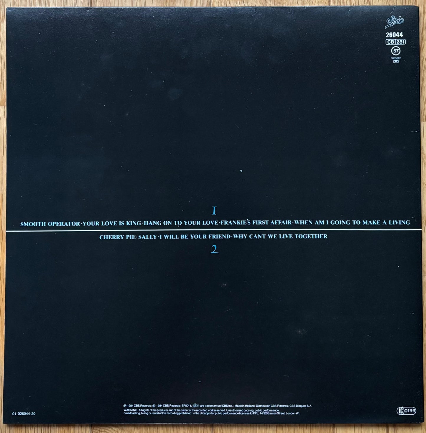 Sade “Diamond Life” (1984) UK press - Gatefold & Hype Sticker