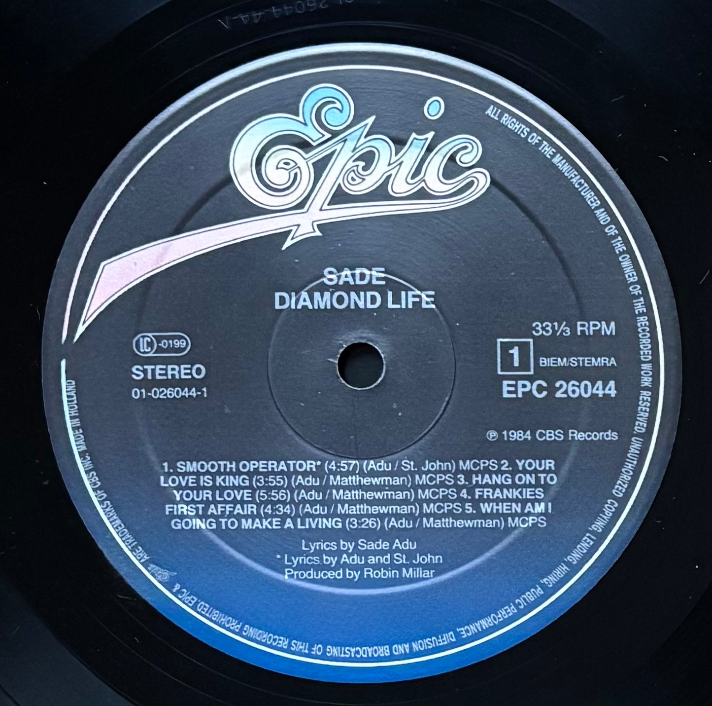 Sade “Diamond Life” (1984) UK press - Gatefold & Hype Sticker
