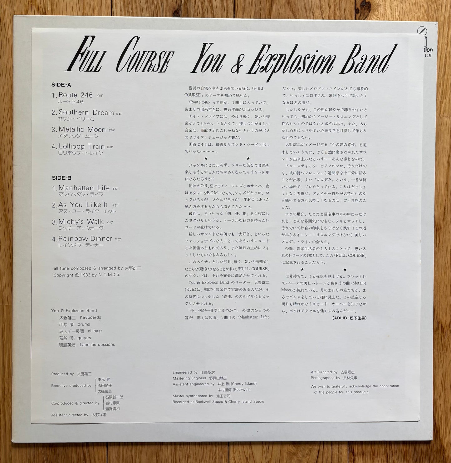 Yuji Ohno (You & The Explosion Band) “Full Course” (1983)