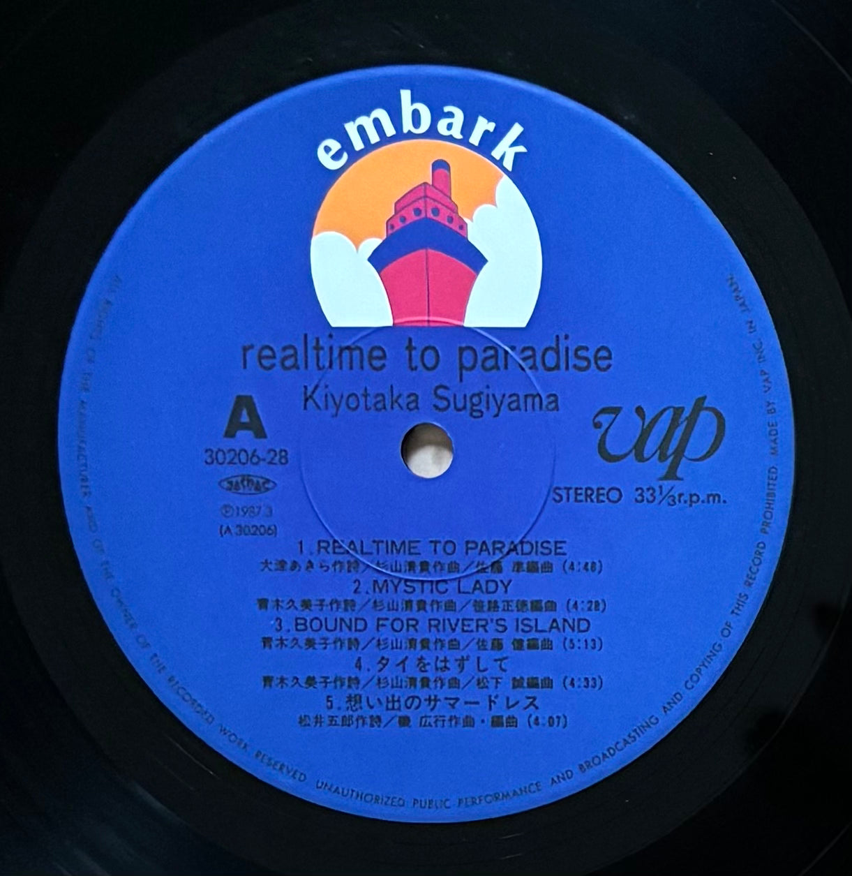 Kiyotaka Sugiyama “Realtime To Paradise” (1987)