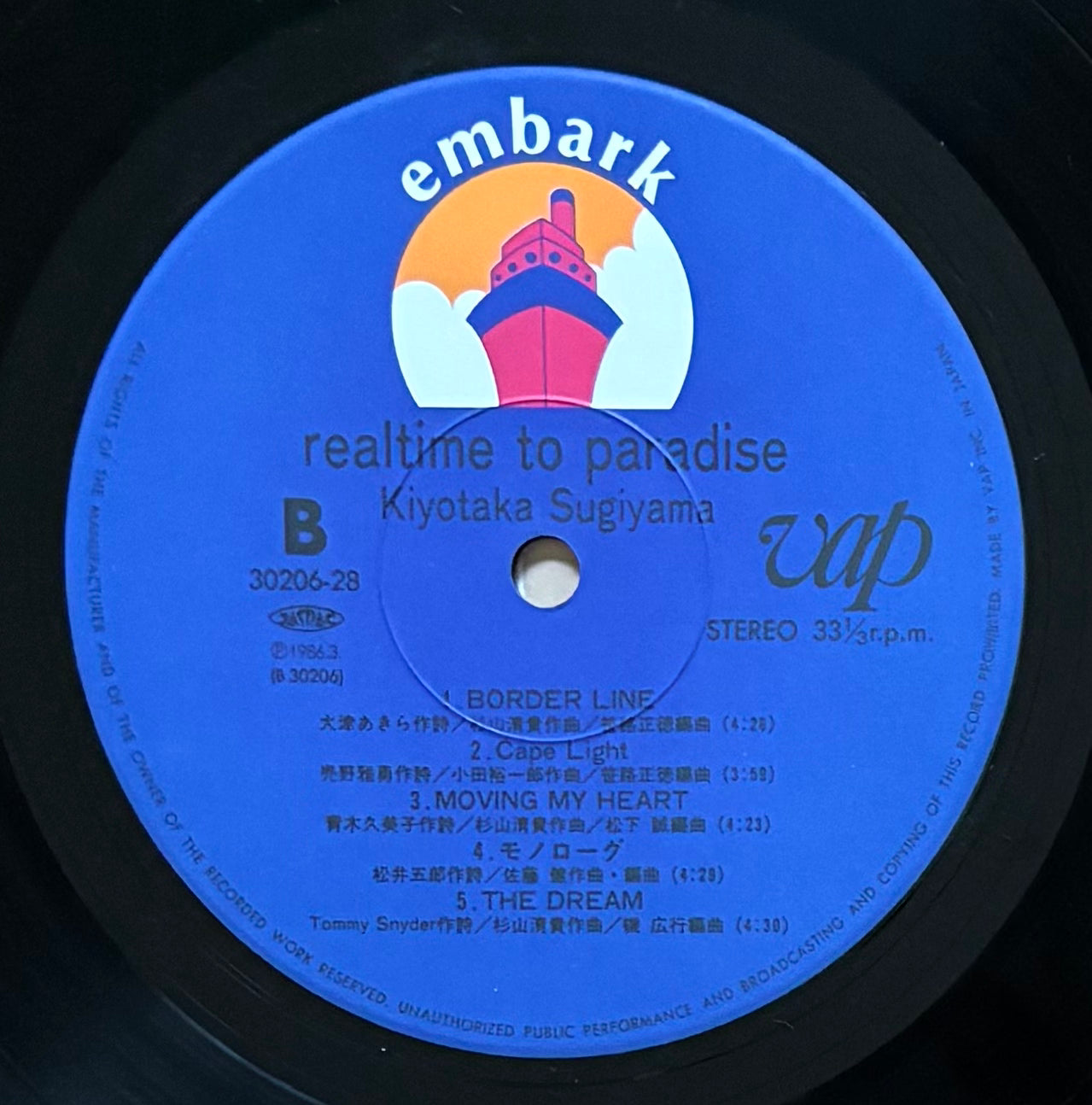 Kiyotaka Sugiyama “Realtime To Paradise” (1987)