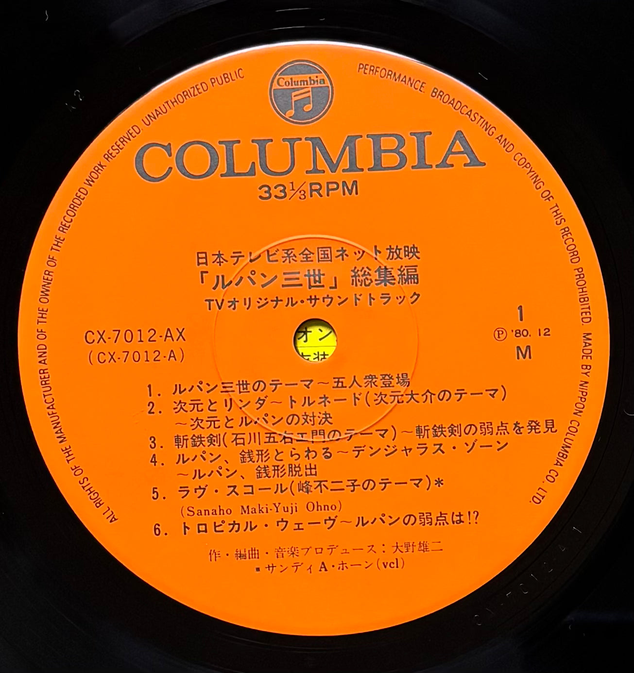 Yuji Ohno (You & The Explosion Band) “Lupin The 3rd” (1980)