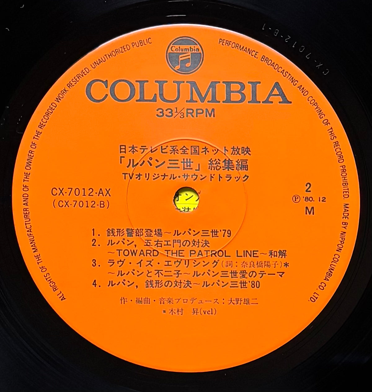 Yuji Ohno (You & The Explosion Band) “Lupin The 3rd” (1980)