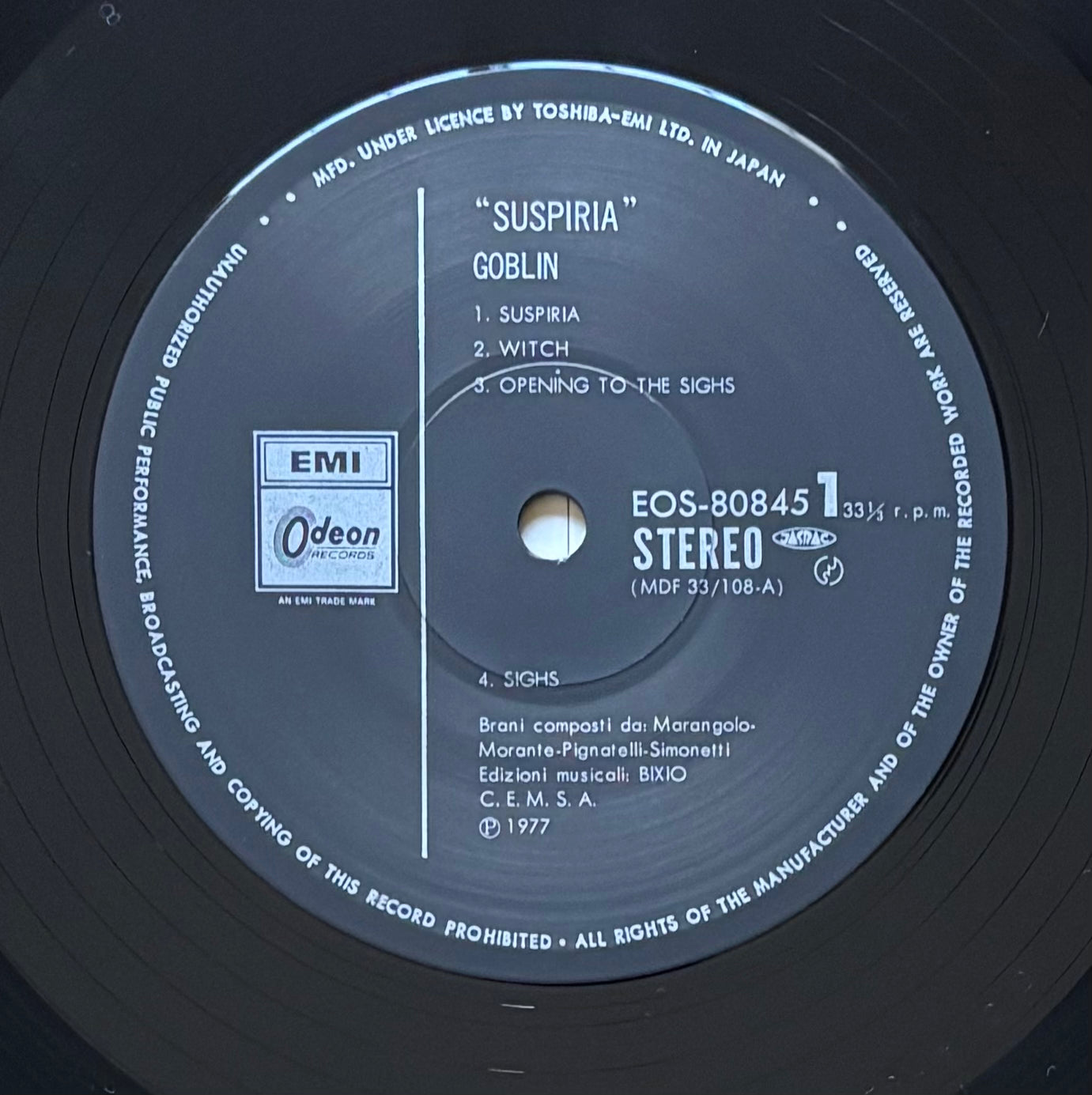 Goblin “Suspiria” (1977) - 1st Japanese Press