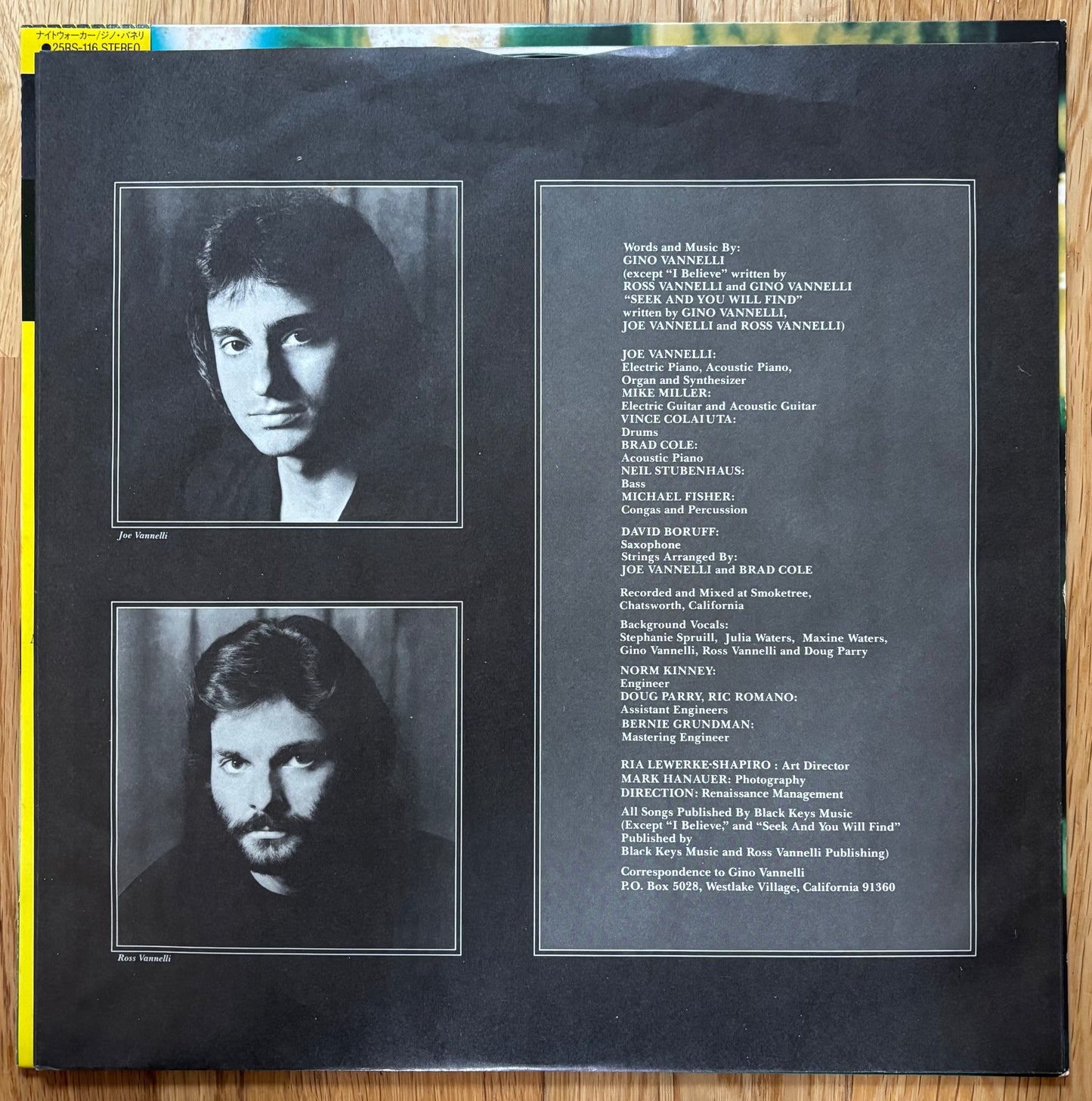 Gino Vannelli “Night Walker” (1981) Japanese Press