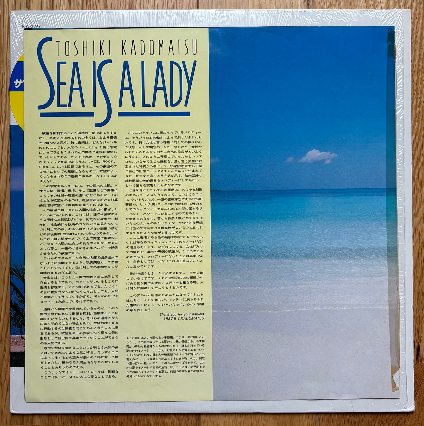 Toshiki Kadomatsu “Sea Is A Lady” (1987)